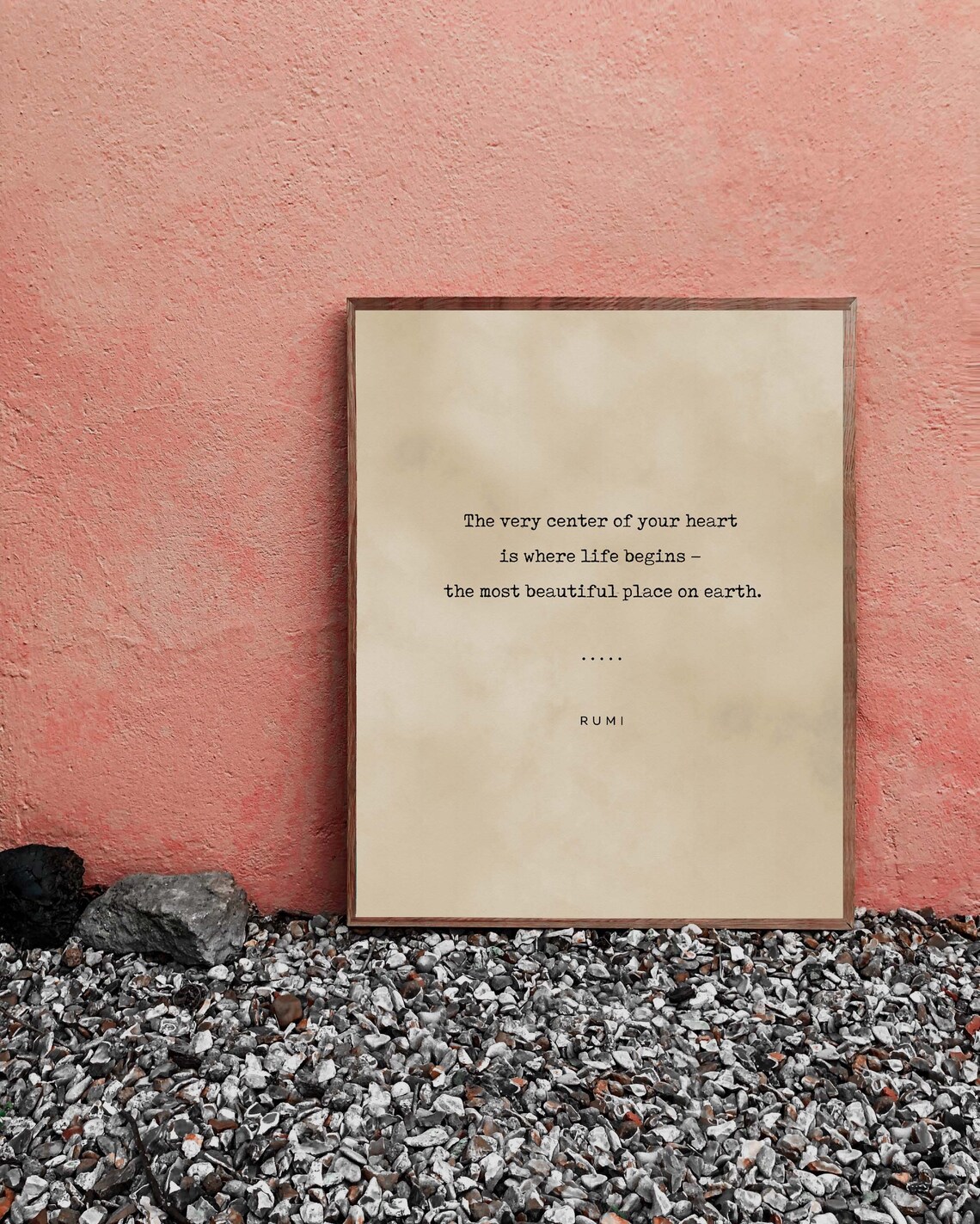 Rumi Center of Your Heart Where Life Begins Typewriter Poster - Image 2