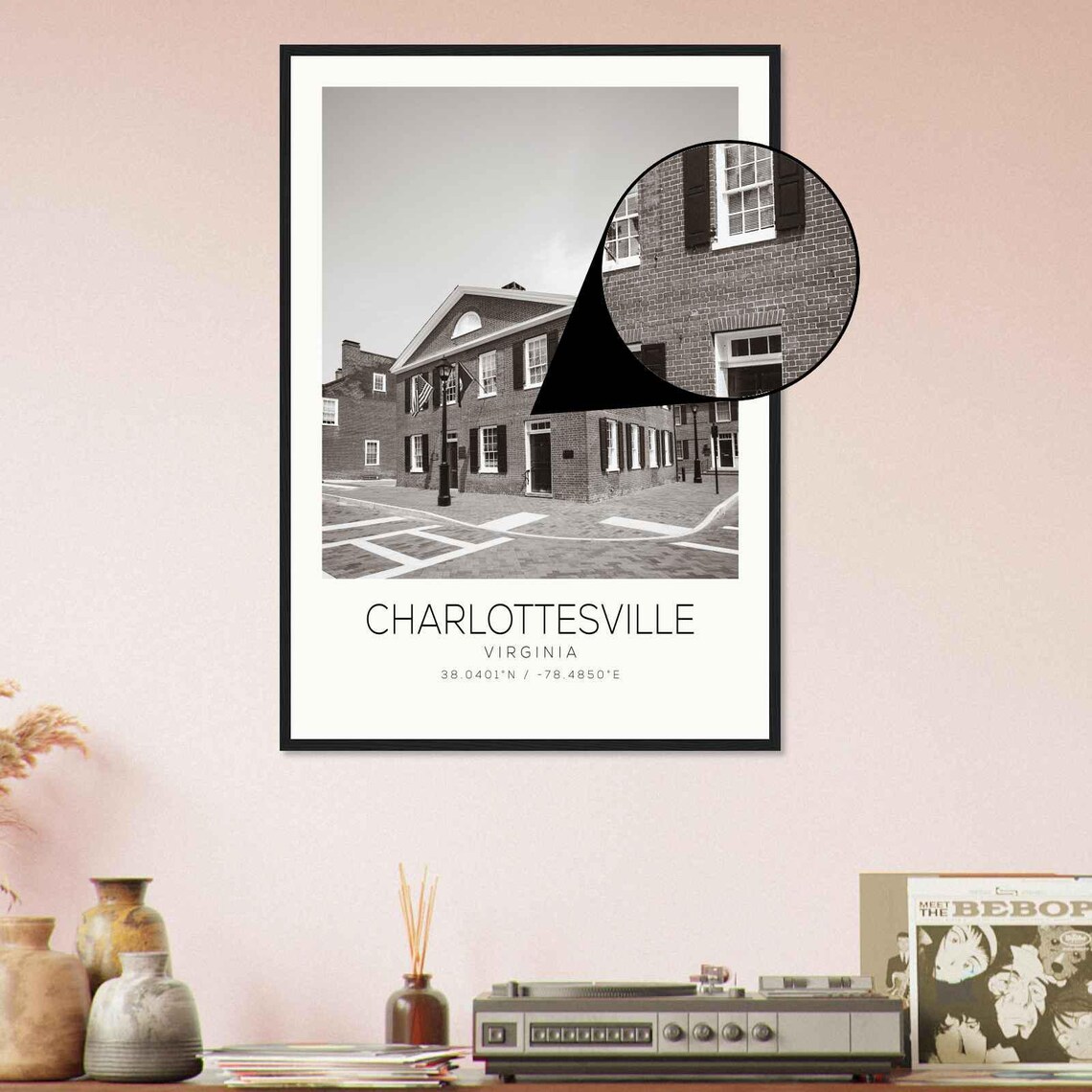 Charlottesville Virginia Historic Brick Building Old Town Poster - Image 4
