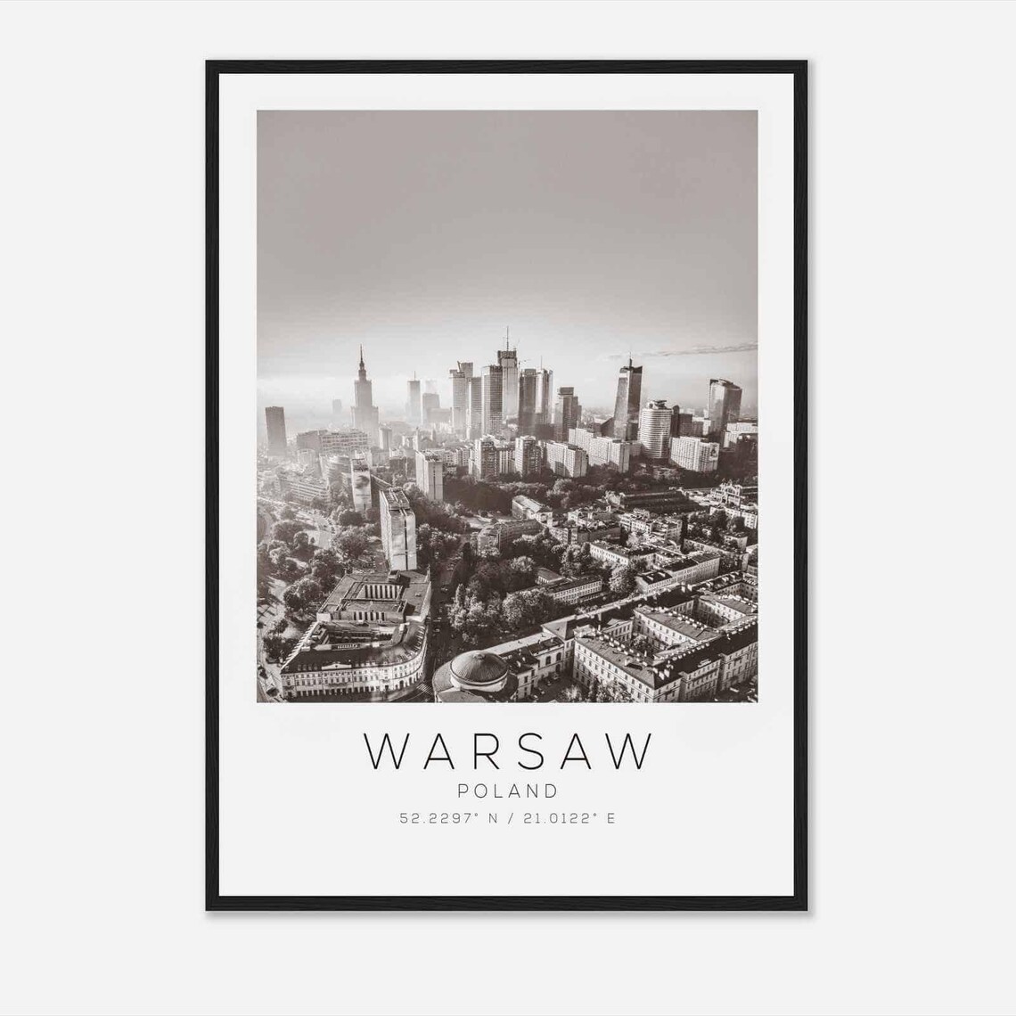 Warsaw Poland Travel Photo Poster Bw Warsaw Travel Print Minimalist Travel Poster Print Ds2