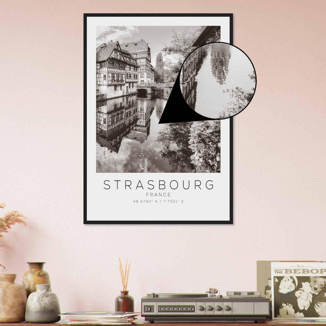 Strasbourg France Travel Photo Poster Bw Strasbourg Travel Print Minimalist Travel Poster Print - Image 4