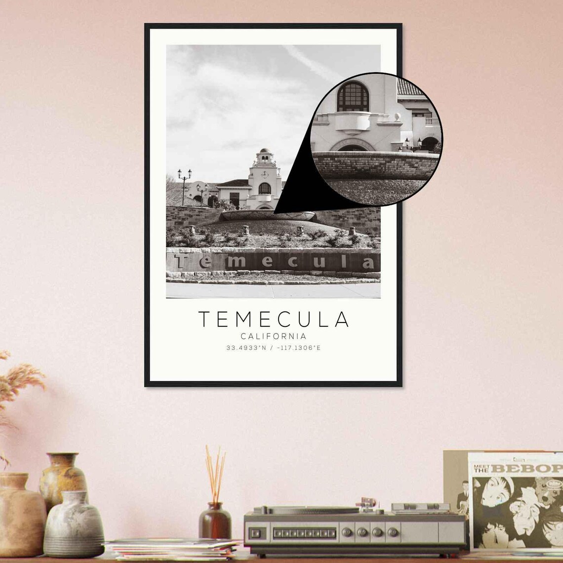 Temecula California Welcome Sign Fountain Plaza Photo Travel Poster - Image 4