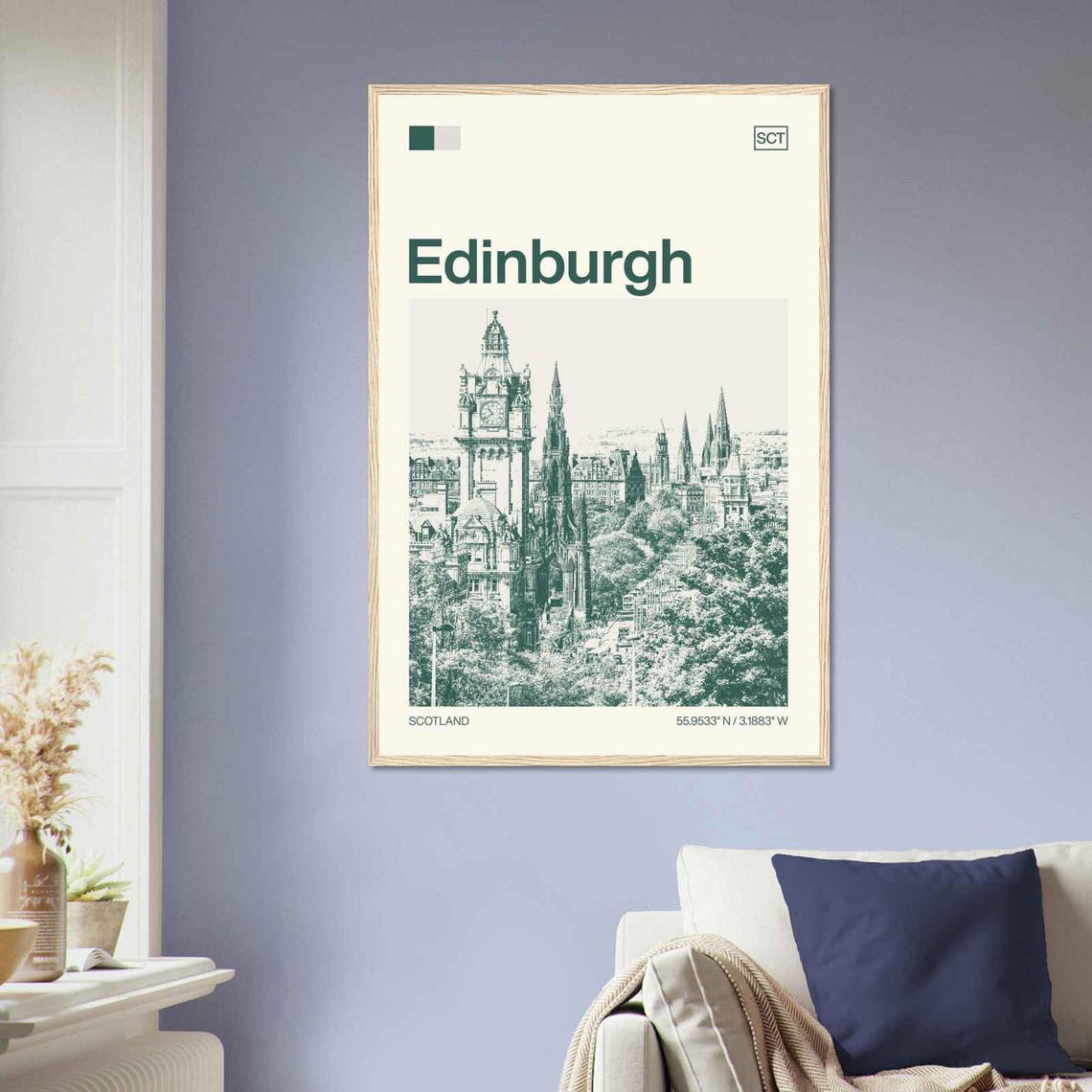 Edinburgh Scotland Balmoral Clock Tower City Skyline Travel Poster - Image 2