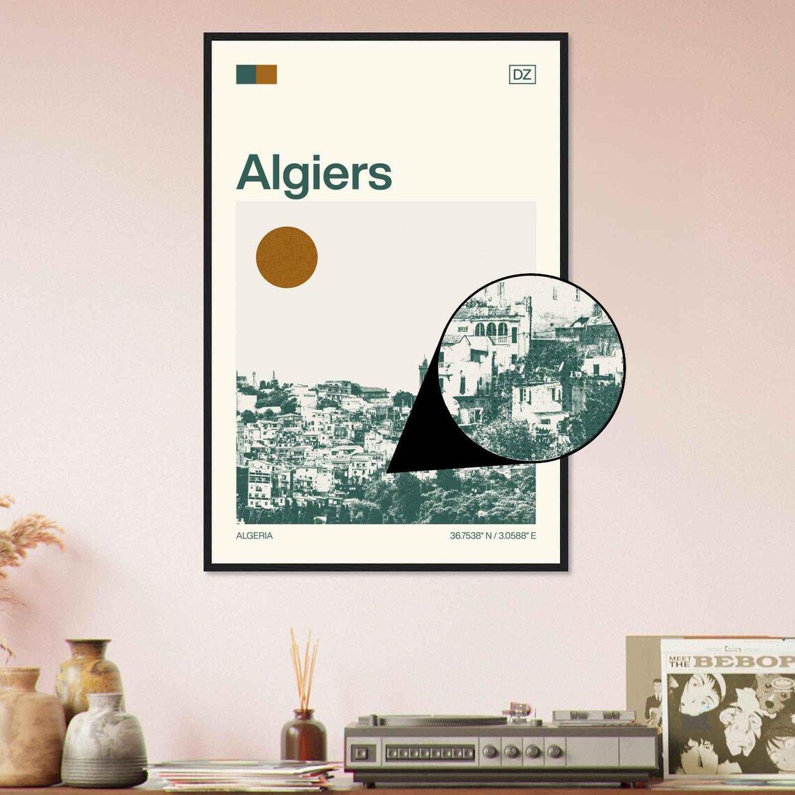 Algiers Algeria Hillside Cityscape Vintage Style Travel Poster - Image 4