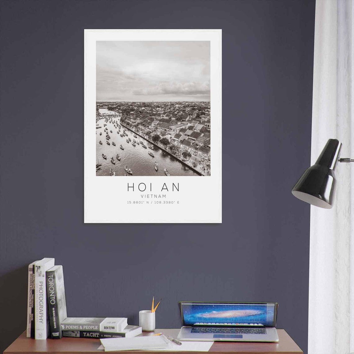 Hoi An Vietnam Travel Photo Poster Bw Hoi An Travel Print Minimalist Travel Poster Print - Image 3