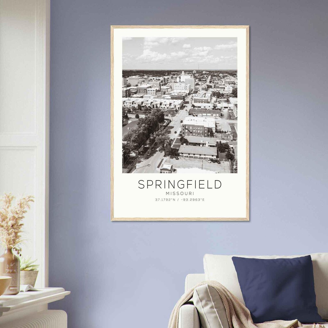 Springfield Missouri Downtown Aerial City View Photo Travel Poster - Image 2