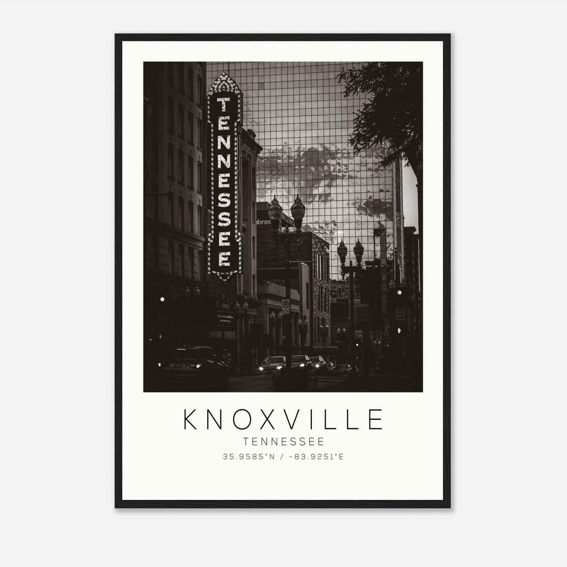 Knoxville Tennessee Ds2 Photo Travel Poster Knoxville Tennessee Travel Print Minimalist Travel Print