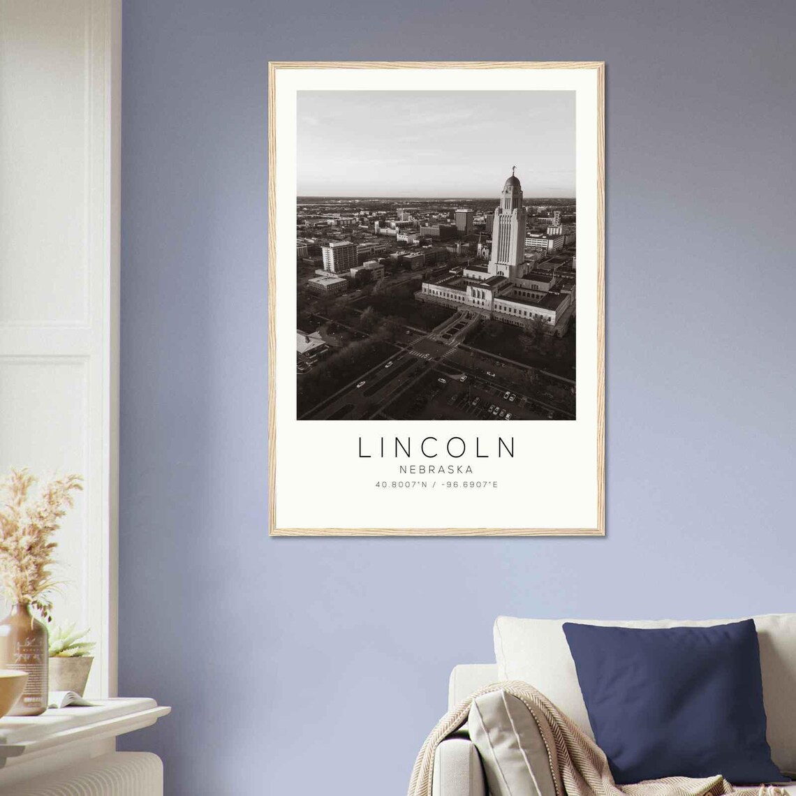 Lincoln Nebraska Minimalist Travel Poster, Travel Print - Image 2