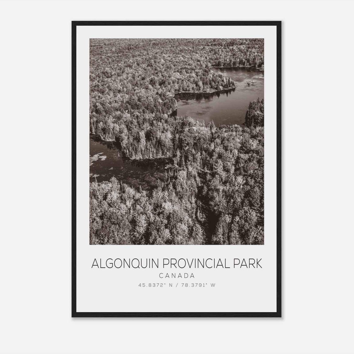 Algonquin Park Canada Aerial Forest Lake Wilderness Travel Poster