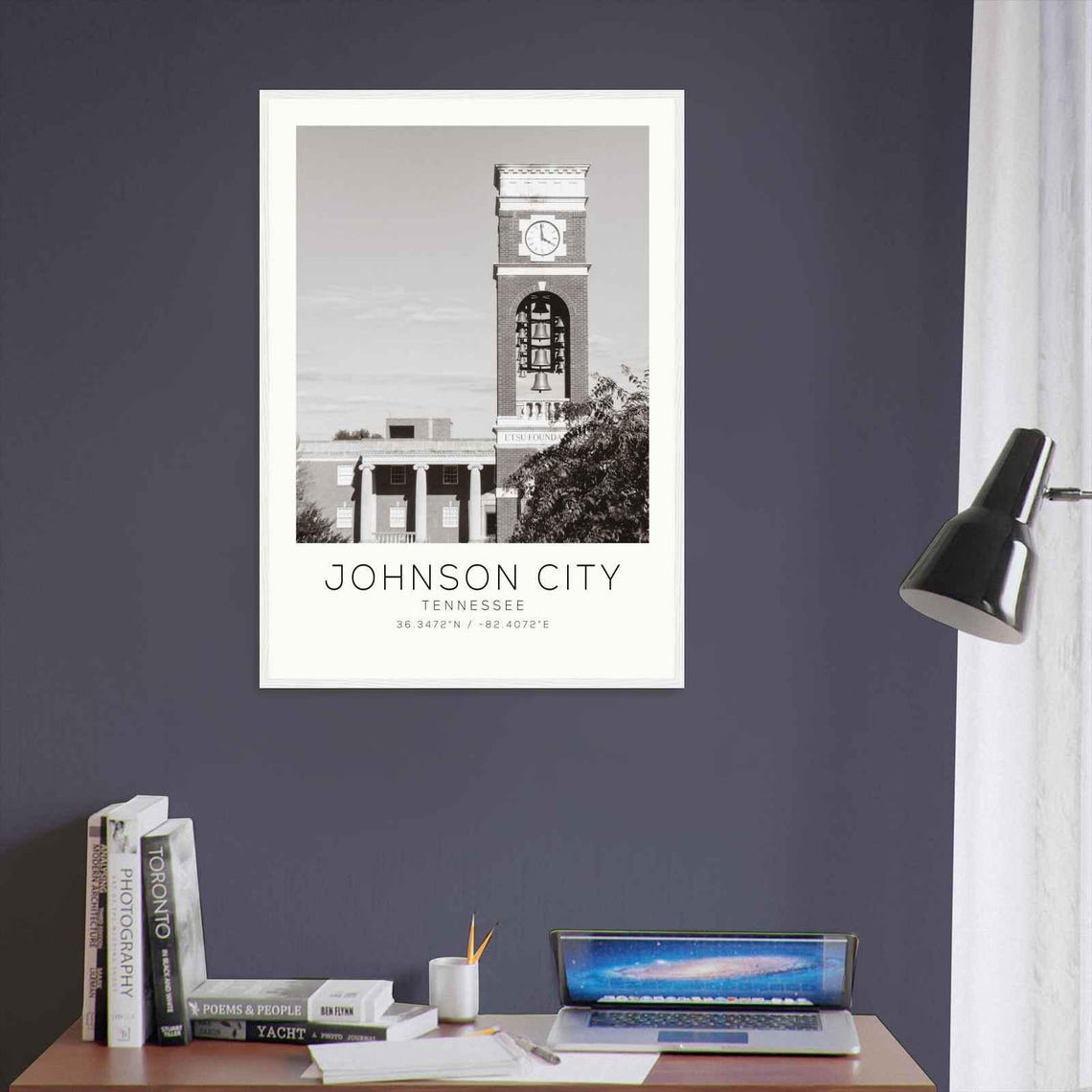 Johnson City Tennessee Photo Travel Poster Johnson City Travel Print Minimalist Travel Print - Image 3