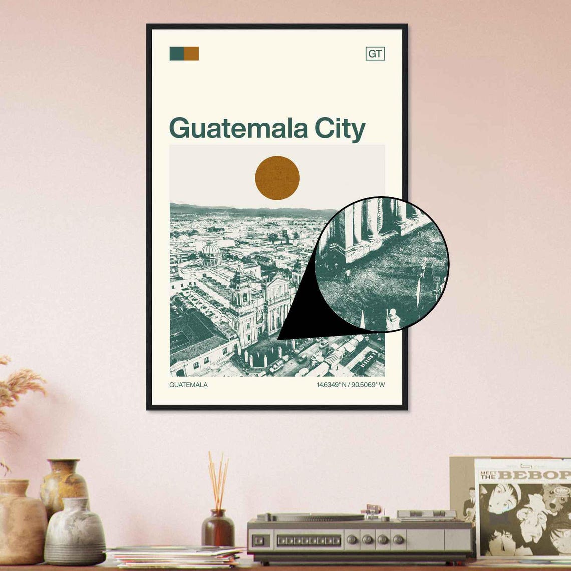 Guatemala City Guatemala Minimalist Monochrome Travel Photo Poster - Image 4