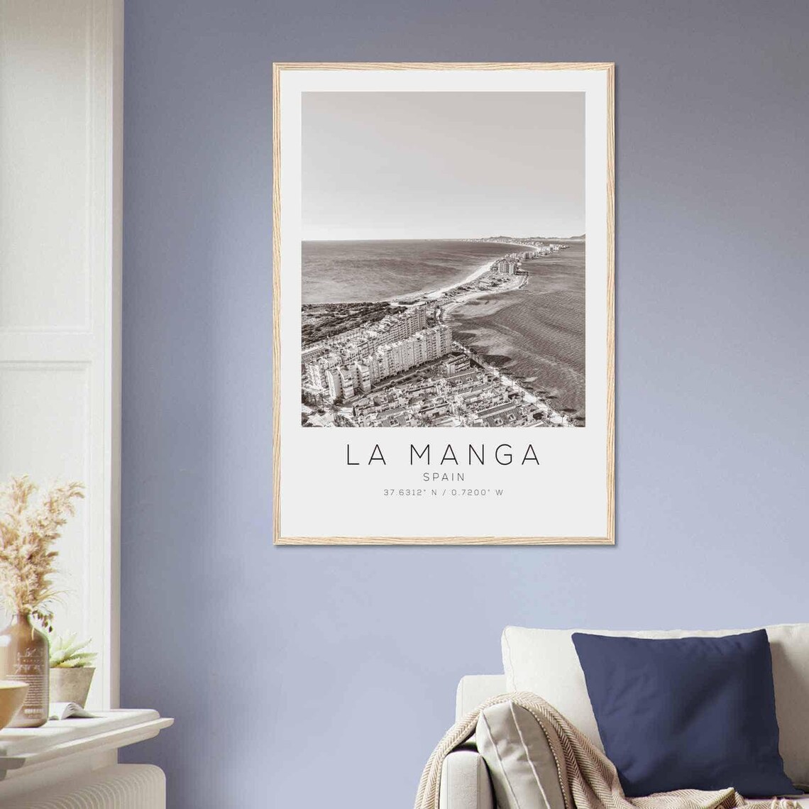 La Manga Spain Travel Photo Poster Bw La Manga Travel Print Minimalist Travel Poster Print - Image 2