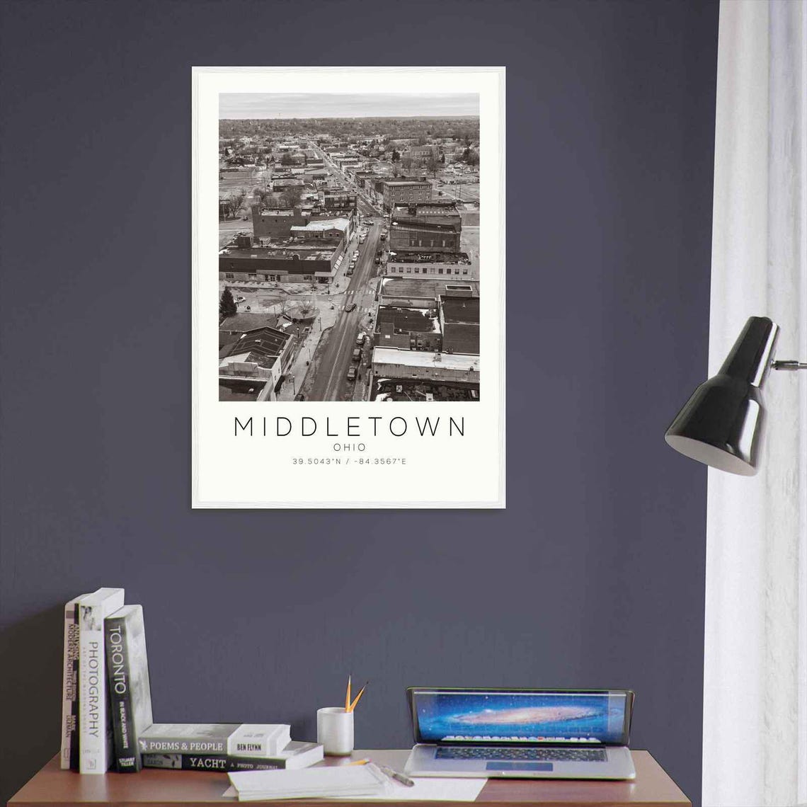 Middletown Ohio Downtown Main Street Aerial Minimalist Travel Poster - Image 3