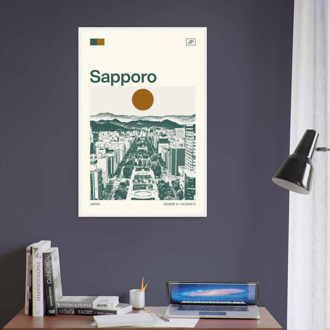 Sapporo Japan Minimalist Monochrome Travel Poster - Image 3