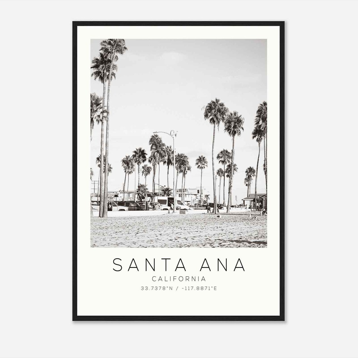 Santa Ana California Palm Lined Beach Promenade Photo Poster