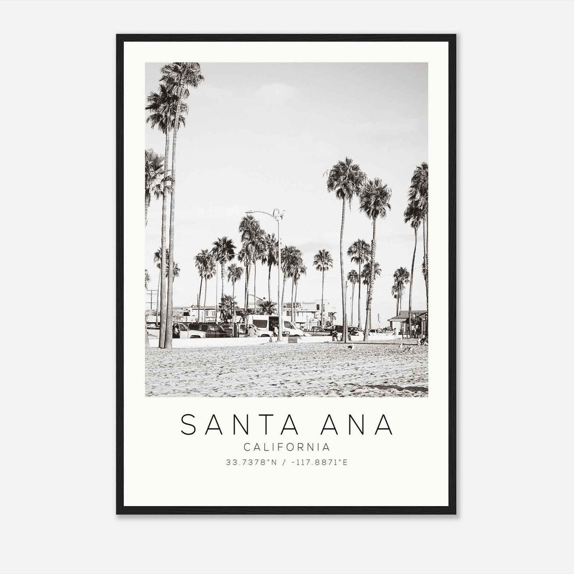Santa Ana California Photo Travel Poster Santa Ana Travel Print Minimalist Travel Print Ds1