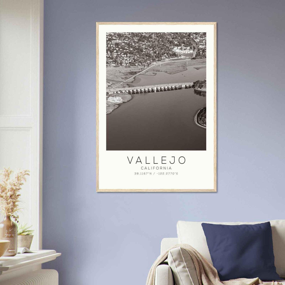 Vallejo California Bridge Bay Waterfront Vintage Photo Poster - Image 2