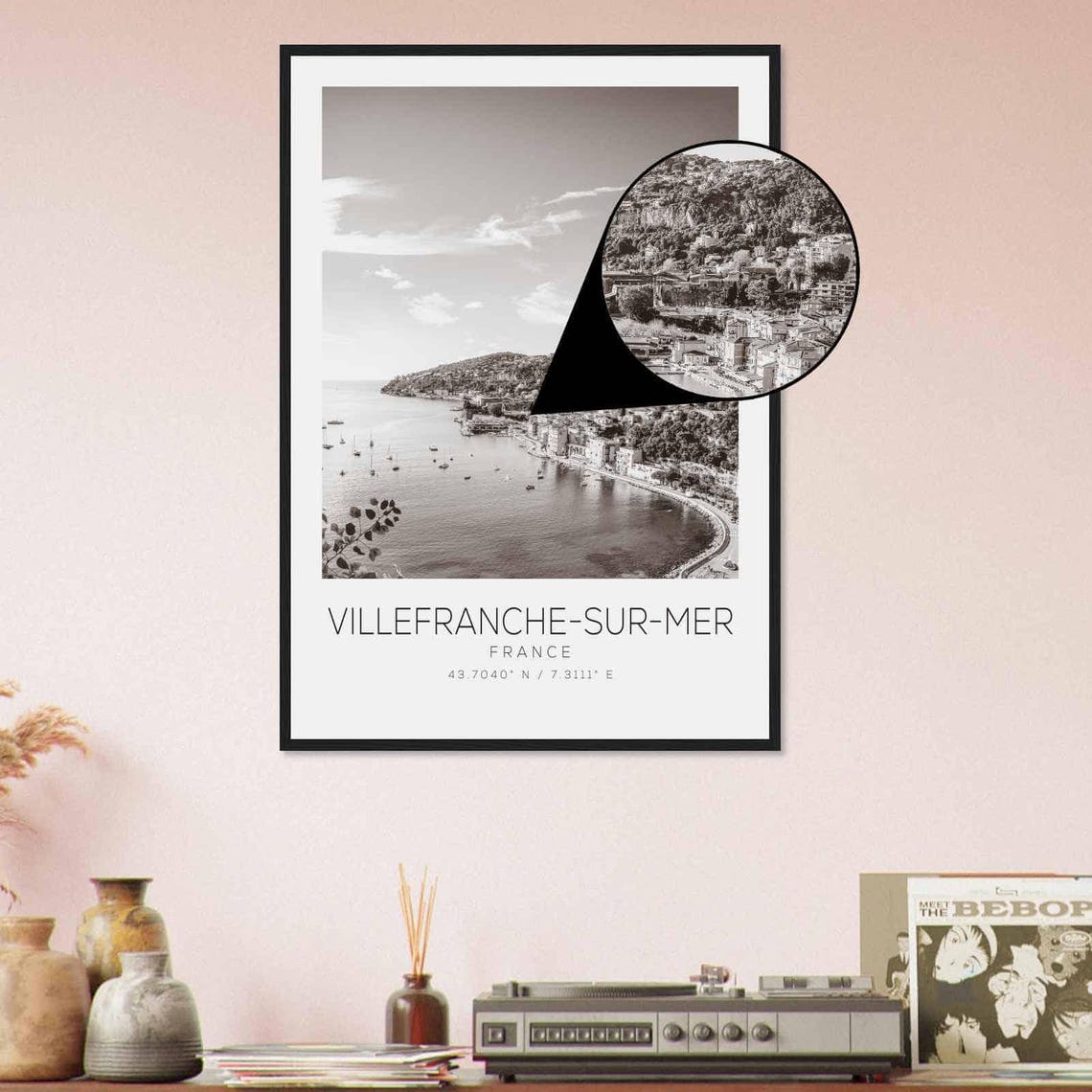 Villefranche Sur Mer France Travel Photo Poster Bw Villefranche Sur Mer Travel Print Minimalist Travel Poster Print Ds2 - Image 4