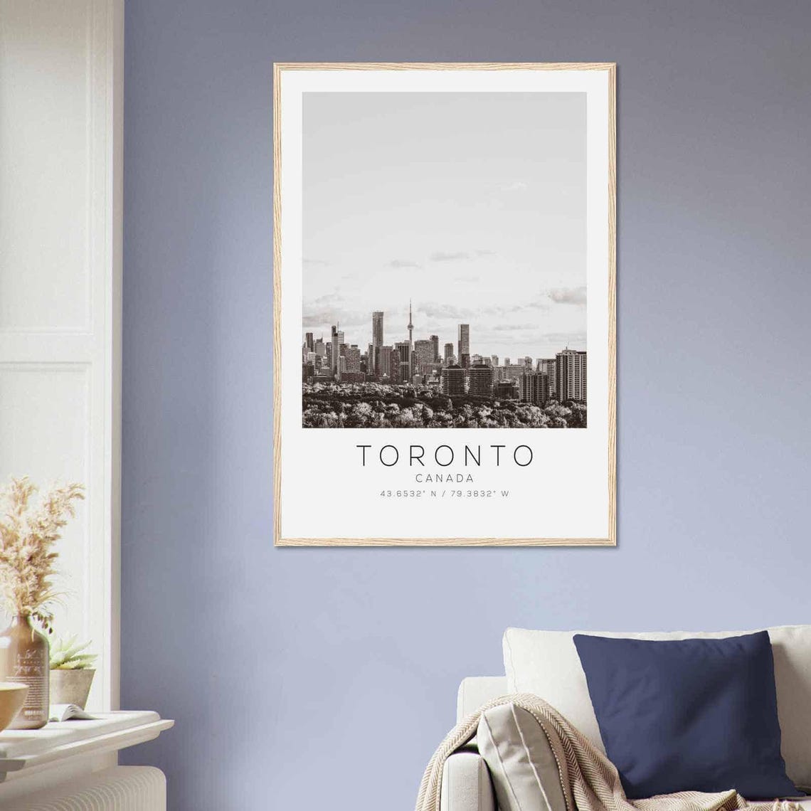 Toronto Canada CN Tower Skyline Black and White Photo Poster - Image 2