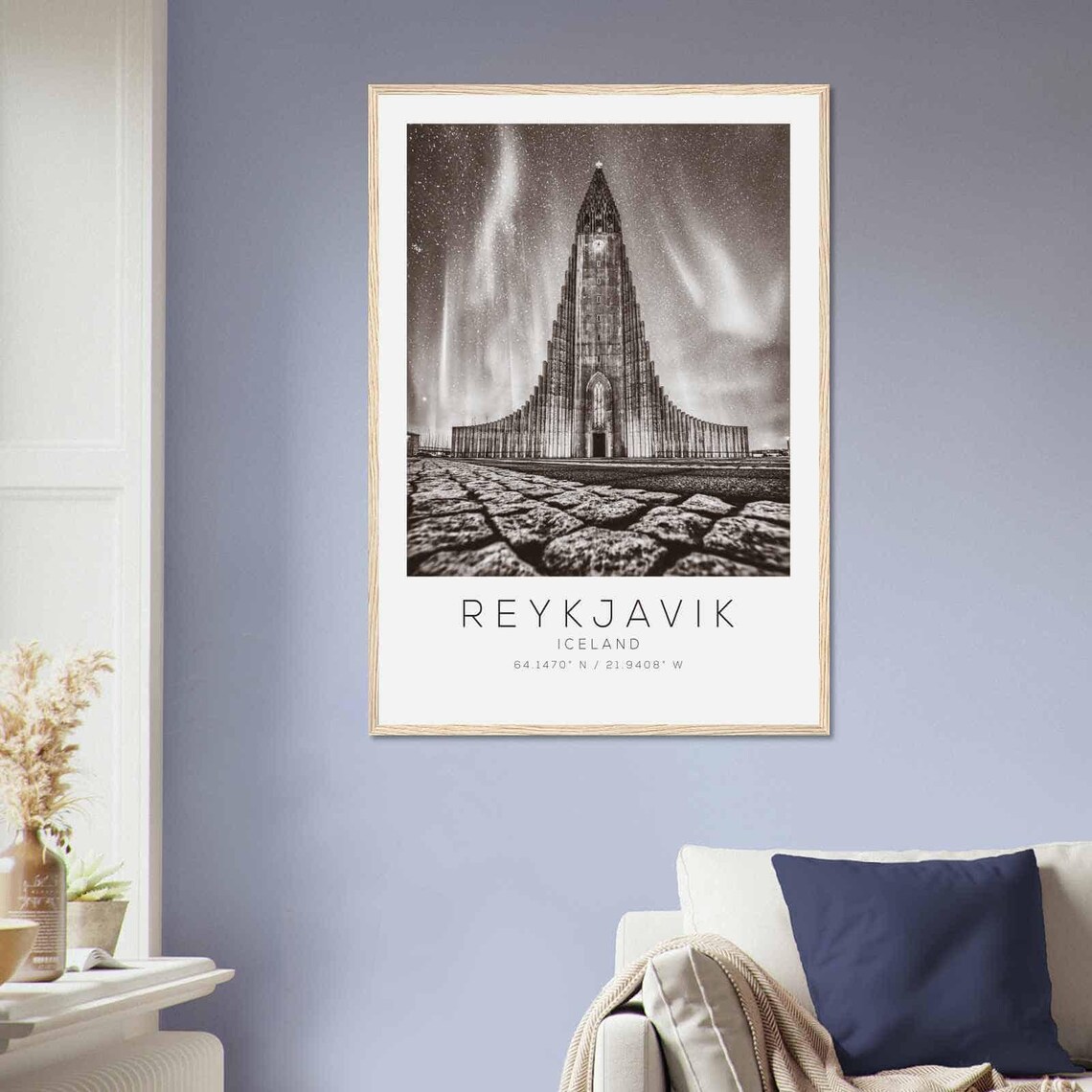 Reykjavik Iceland Hallgrimskirkja Church Starry Night Poster - Image 2
