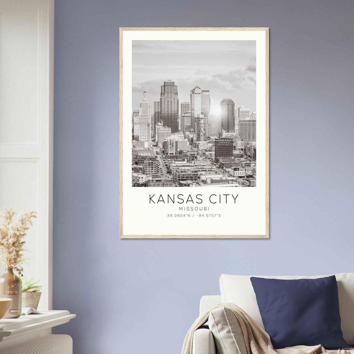 Kansas City Missouri Photo Travel Poster Kansas City Travel Print Minimalist Travel Print - Image 2