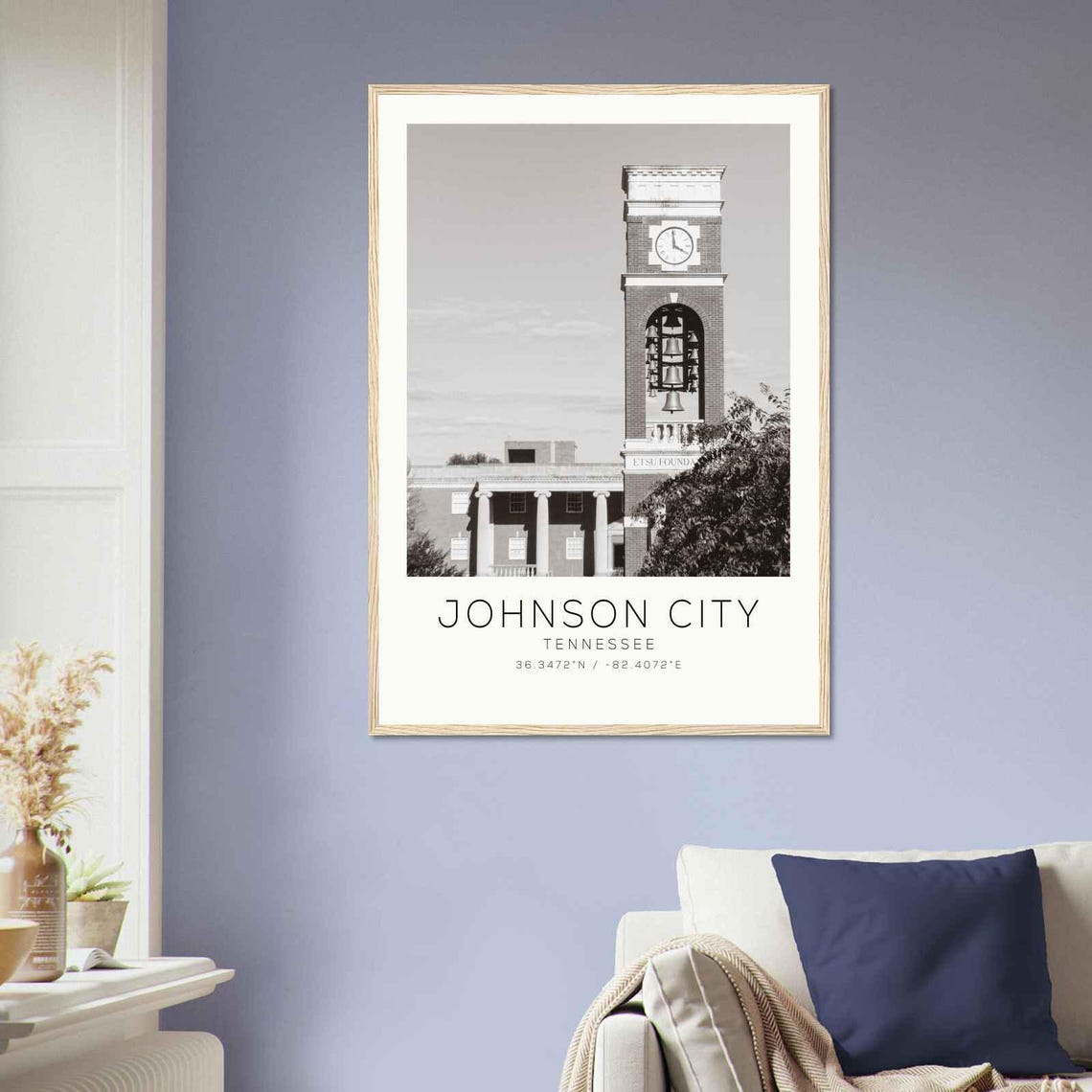 Johnson City Tennessee Photo Travel Poster Johnson City Travel Print Minimalist Travel Print - Image 2