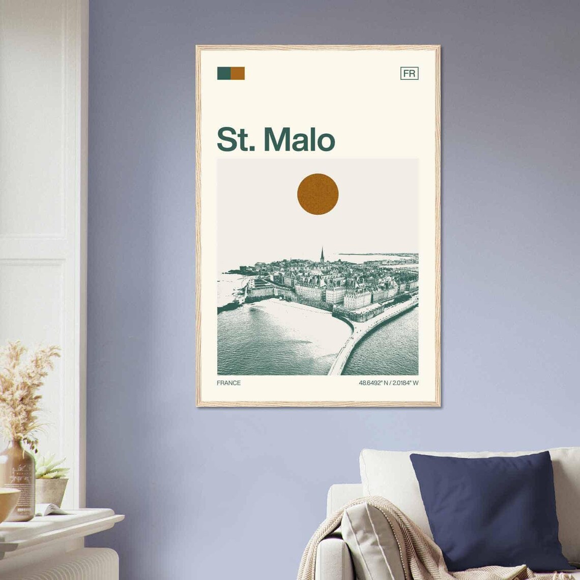 St Malo France Minimalist Monochrome Travel Poster - Image 2