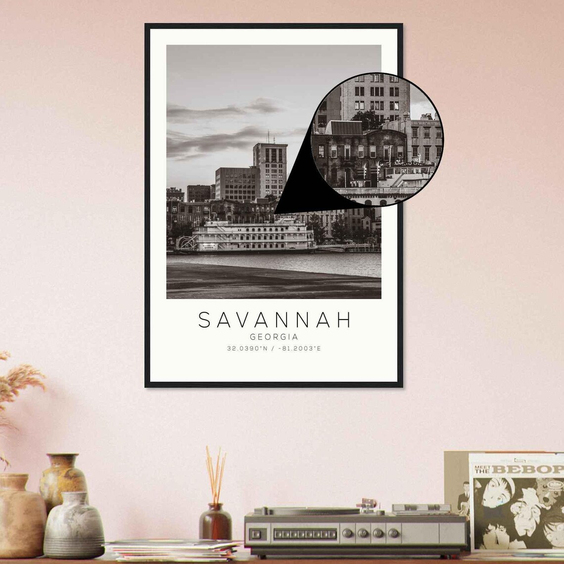 Savannah Georgia Riverboat Waterfront View Minimalist Photo Poster - Image 4