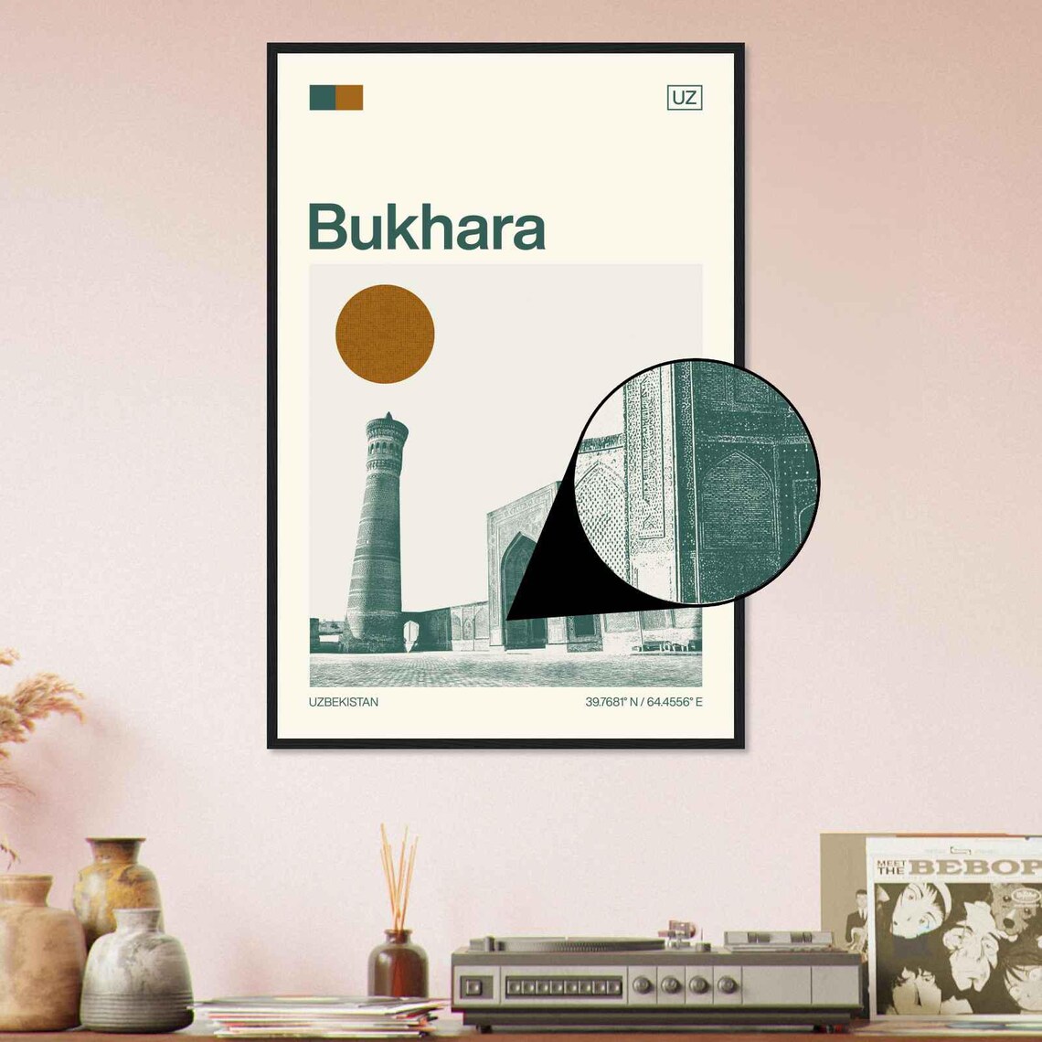 Bukhara Uzbekistan Historic Kalon Minaret Duotone View Poster - Image 4