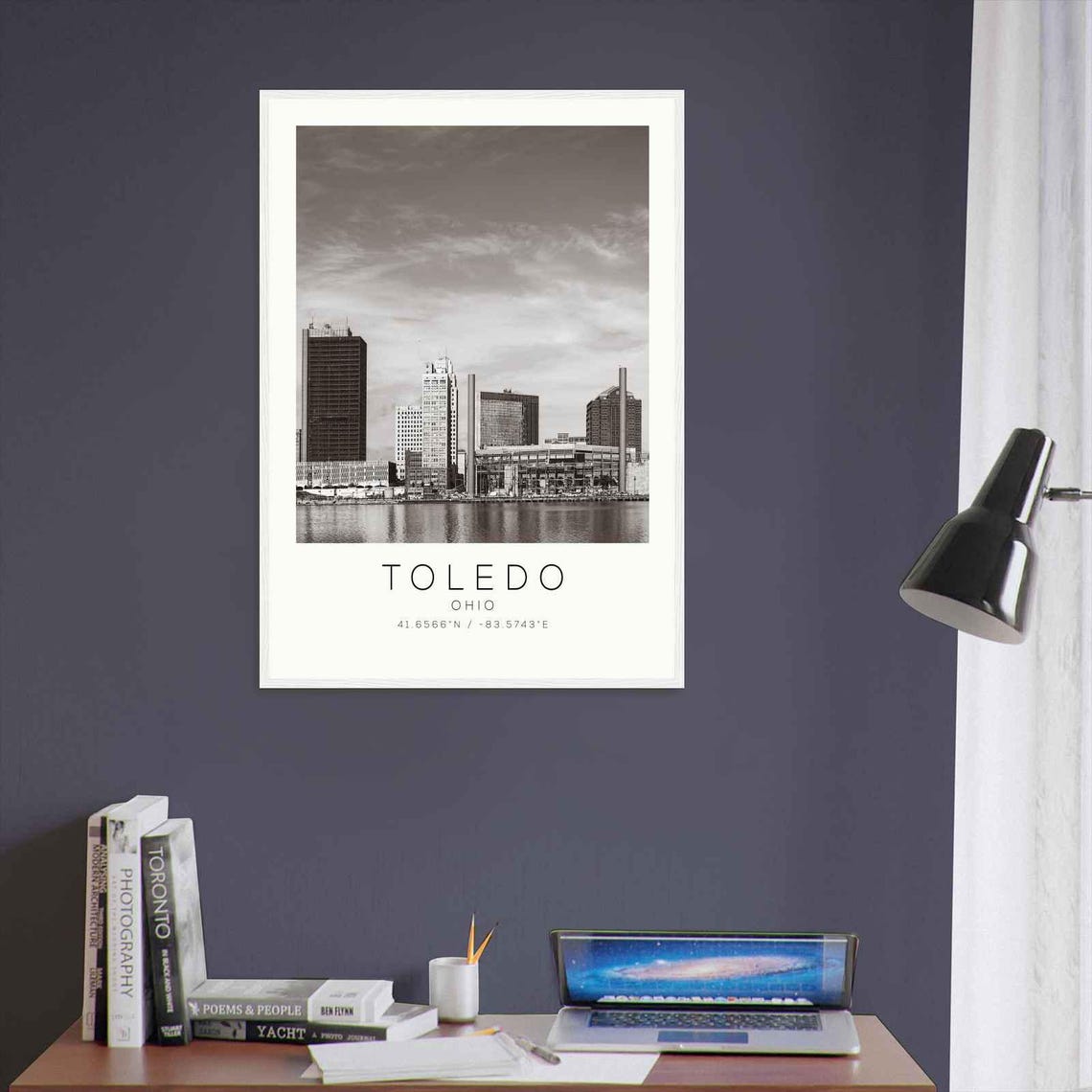 Toledo Ohio Downtown Skyline River View Minimalist Photo Poster - Image 3