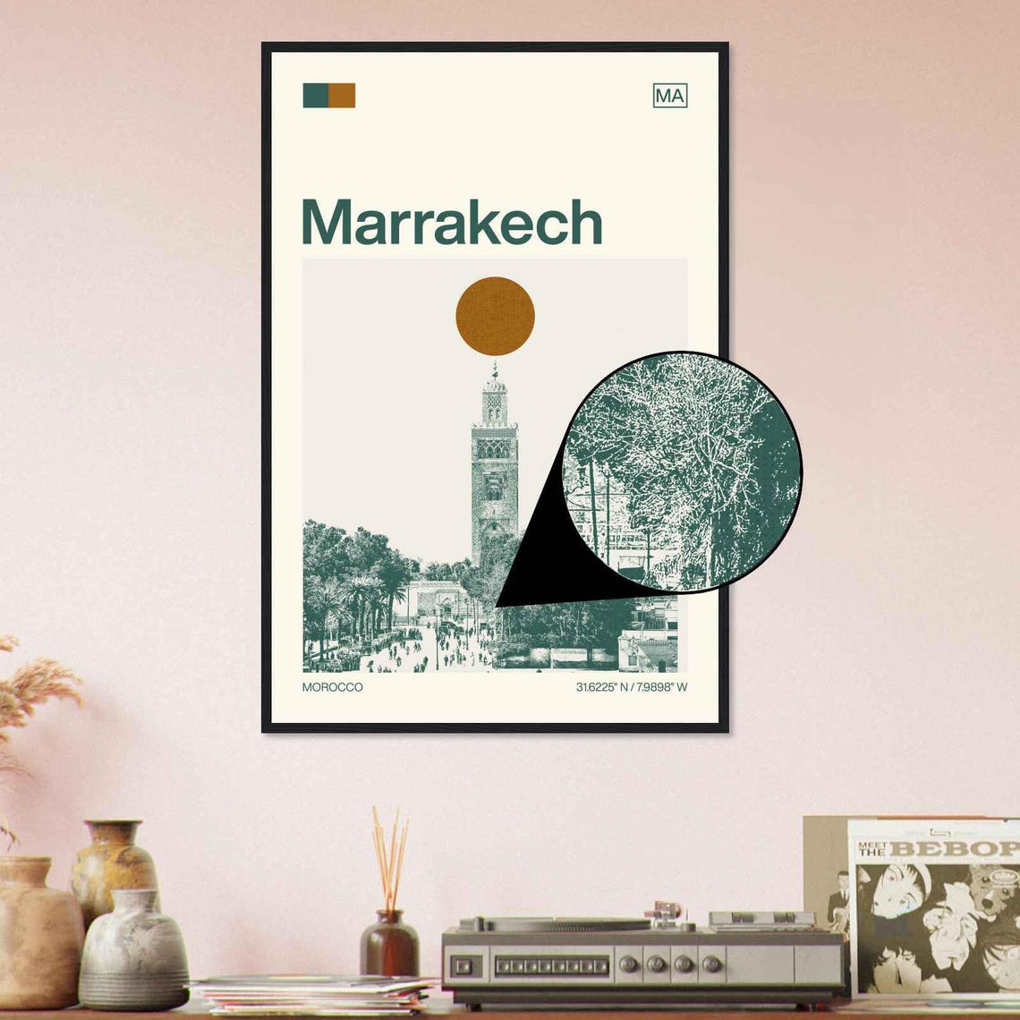Marrakech Morocco Minimalist Monochrome Travel Photo Poster - Image 4