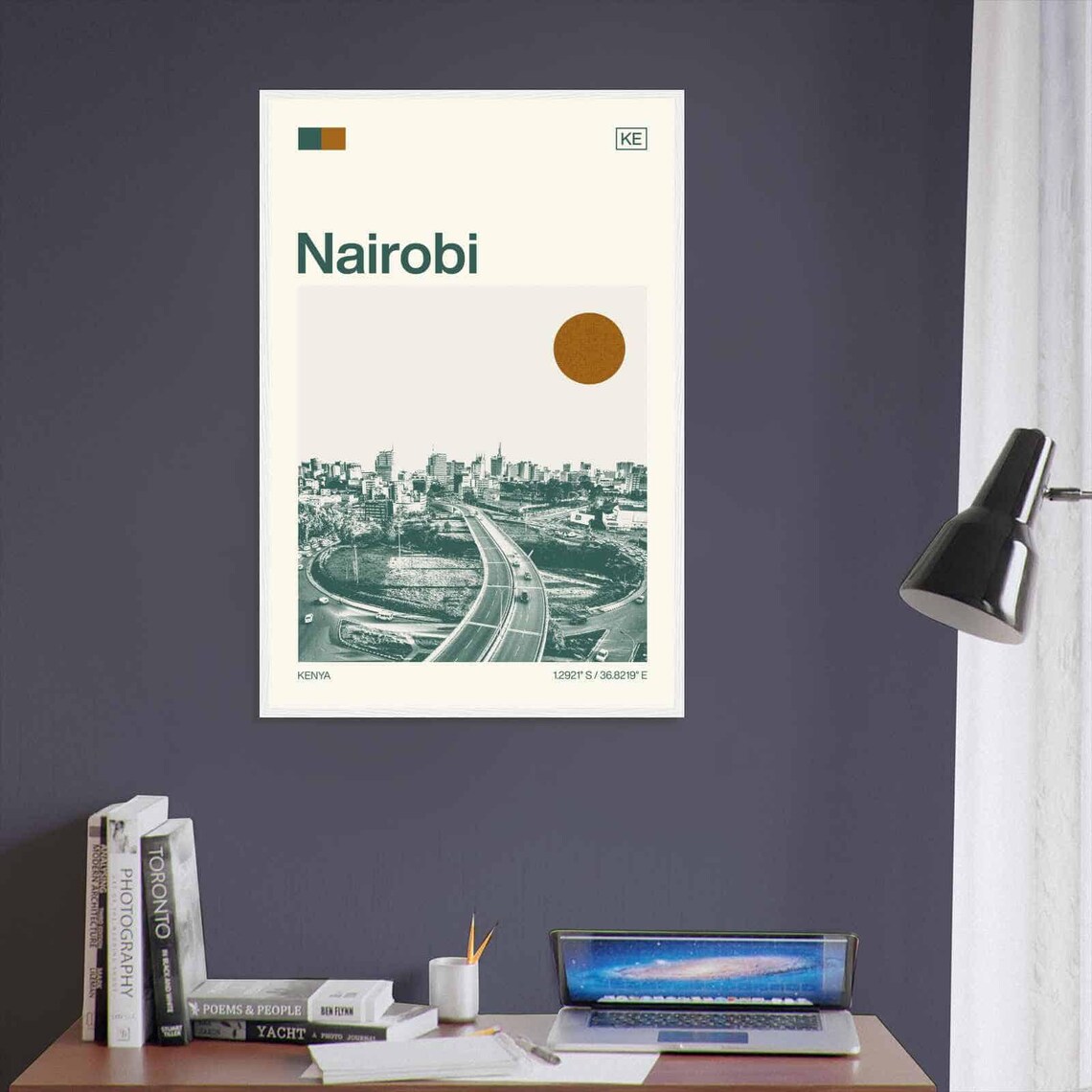 Nairobi Kenya Modern Minimalist City Highway Travel Art Poster - Image 3