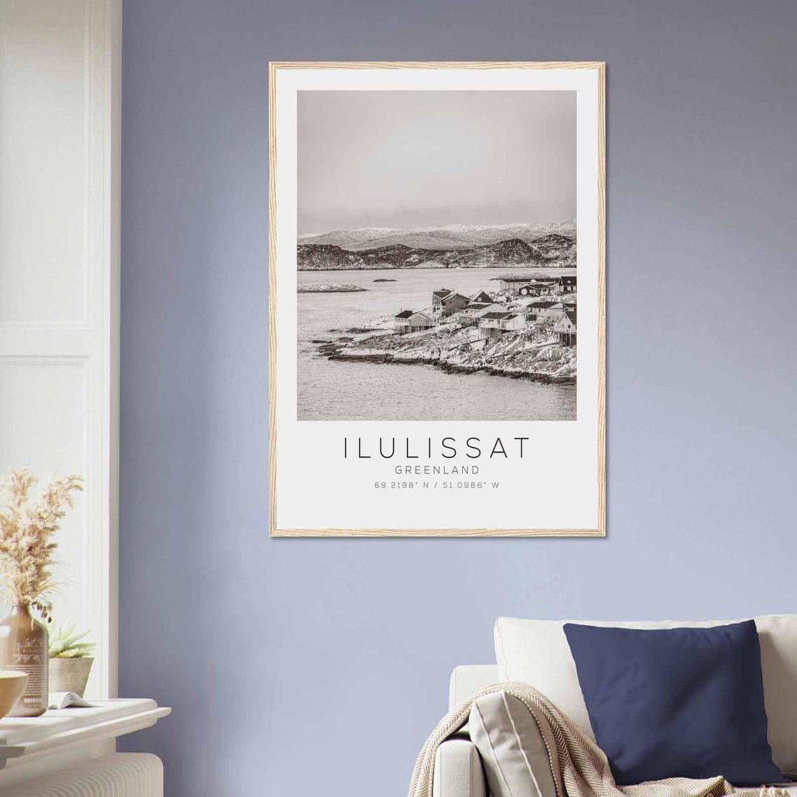 Ilulissat Greenland Travel Photo Poster Bw Ilulissat Travel Print Minimalist Travel Poster Print - Image 2
