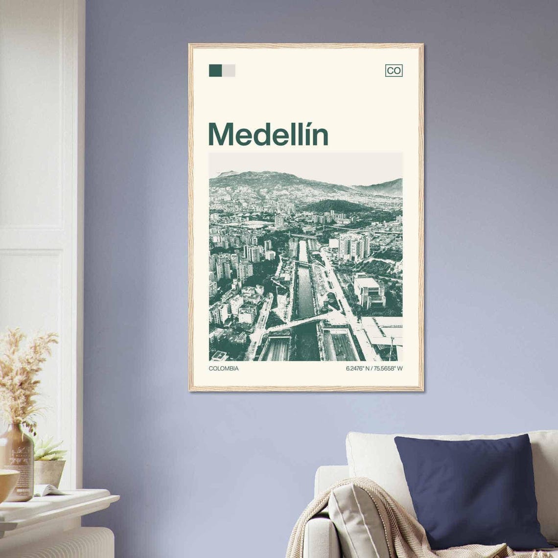 Medellin Colombia Minimalist Monochrome Travel Photo Poster - Image 2