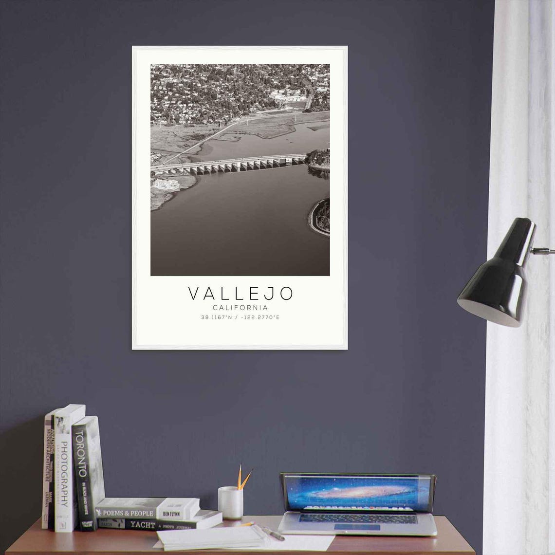 Vallejo California Bridge Bay Waterfront Vintage Photo Poster - Image 3
