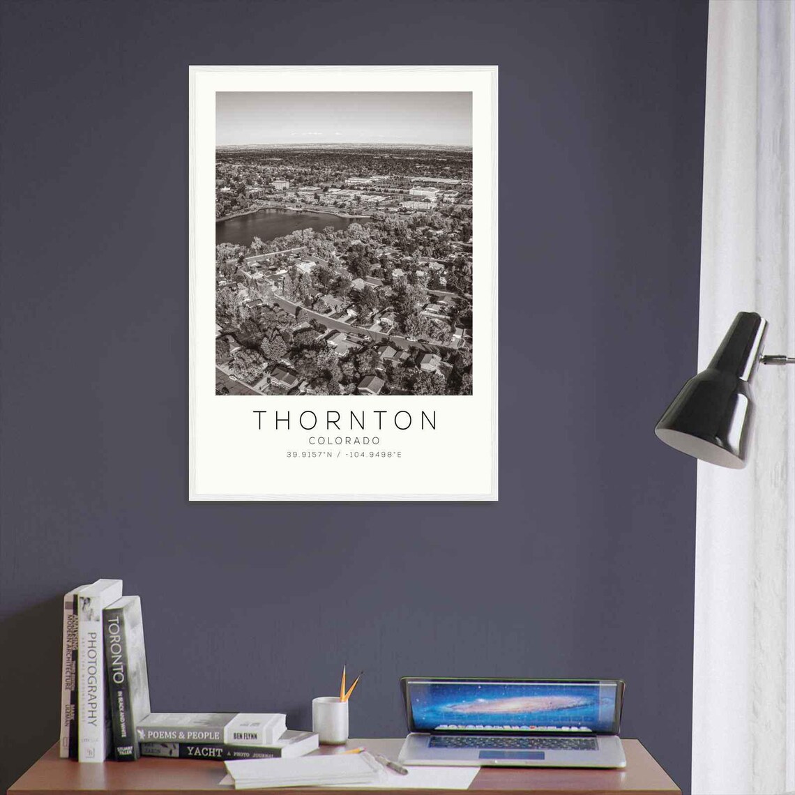 Thornton Colorado Aerial Lake Neighborhoods Minimalist Photo Poster - Image 3