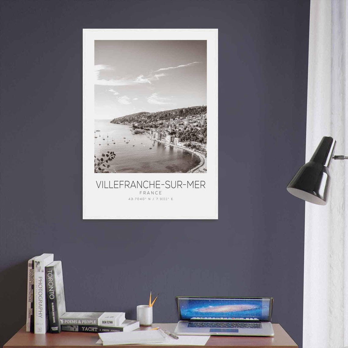 Villefranche Sur Mer France Travel Photo Poster Bw Villefranche Sur Mer Travel Print Minimalist Travel Poster Print Ds2 - Image 3