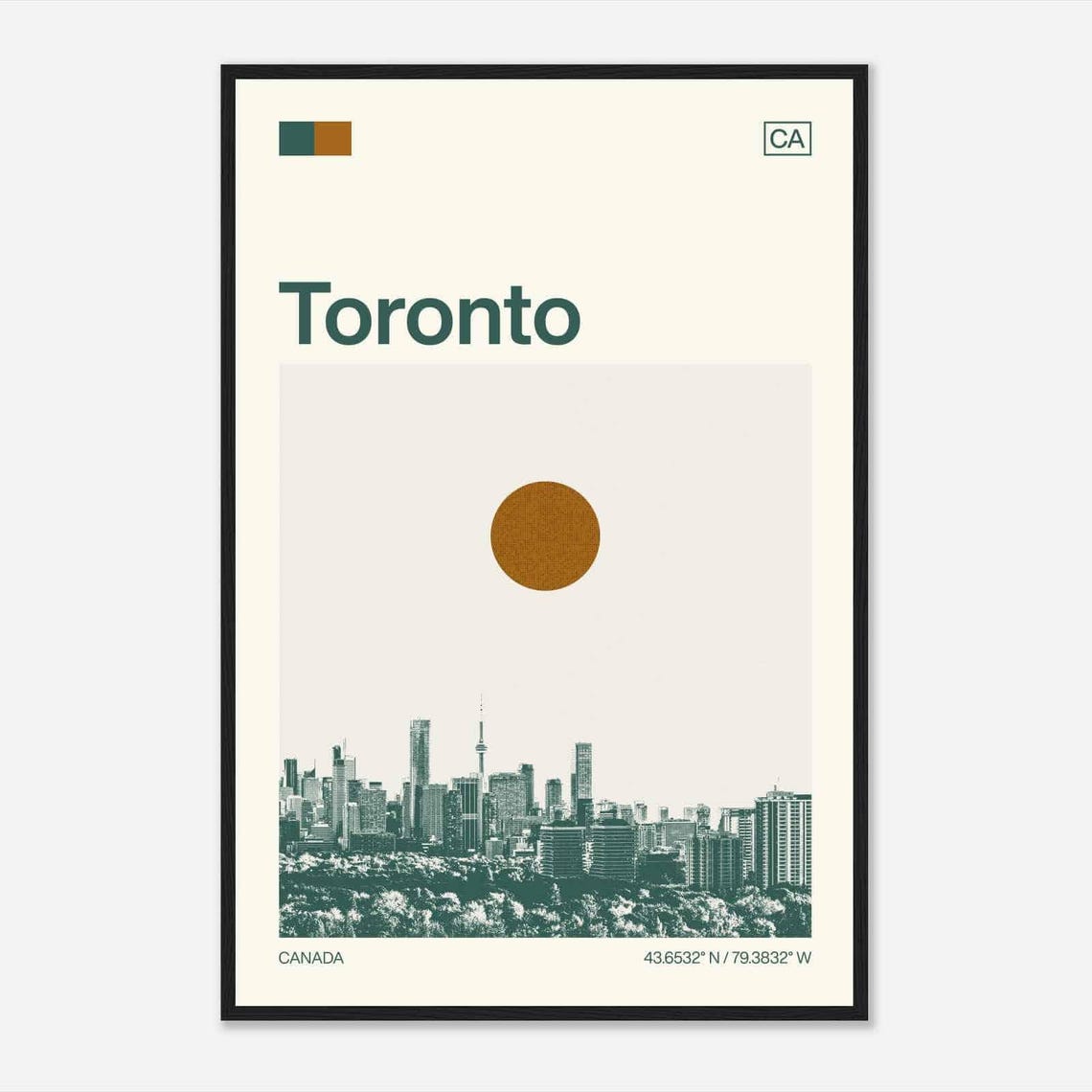 Toronto Canada CN Tower Iconic Skyline Vintage Travel Poster