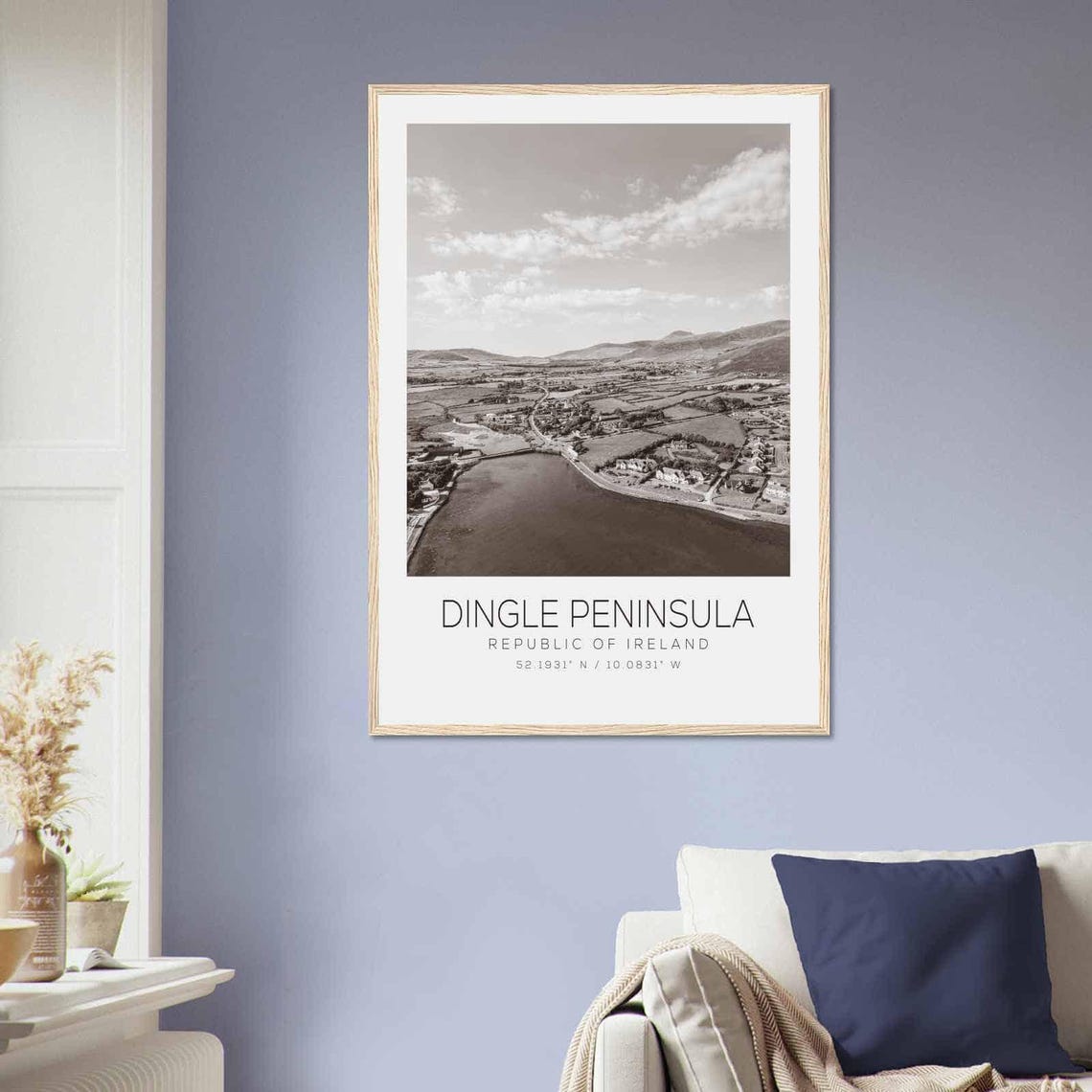 Dingle Peninsula Republic Of Ireland Travel Photo Poster Bw Dingle Peninsula Travel Print Minimalist Travel Poster Print - Image 2