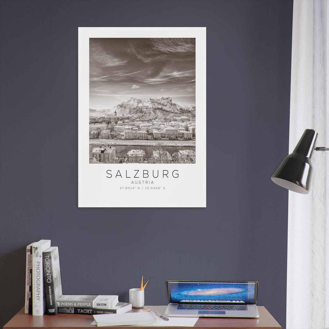 Salzburg Austria Travel Photo Poster Bw Salzburg Travel Print Minimalist Travel Poster Print - Image 3