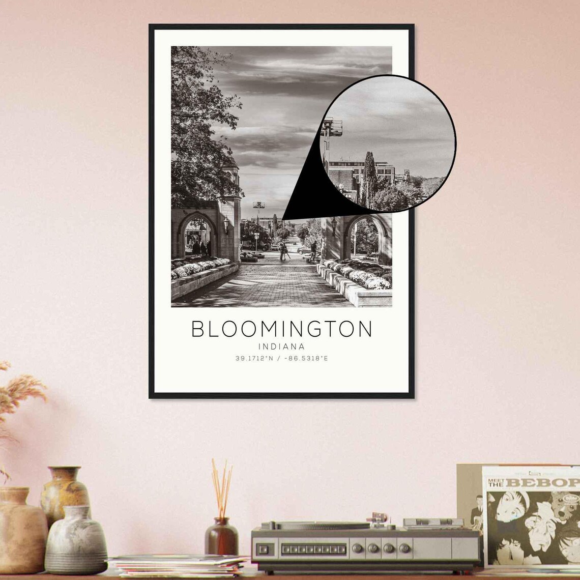 Bloomington Indiana Minimalist Travel Poster Print - Image 4