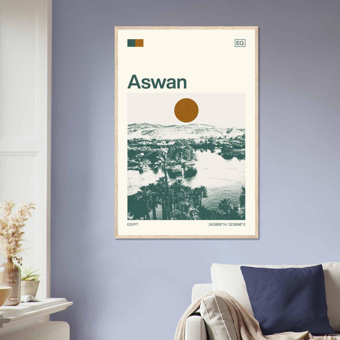 Aswan Egypt Minimalist Monochrome Travel Photo Poster - Image 2