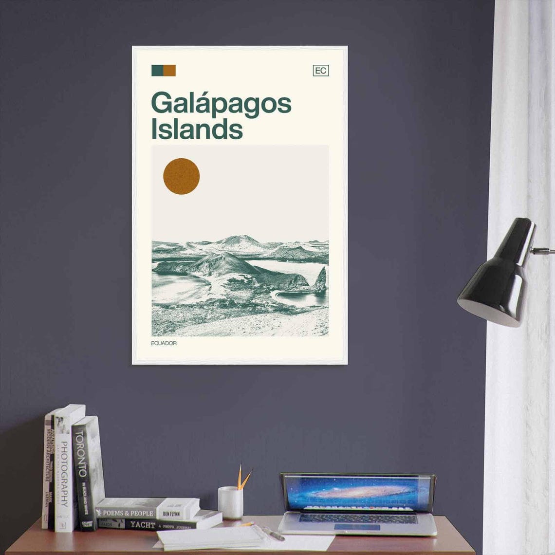 Galapagos Islands Ecuador Minimalist Monochrome Travel Photo Poster - Image 3