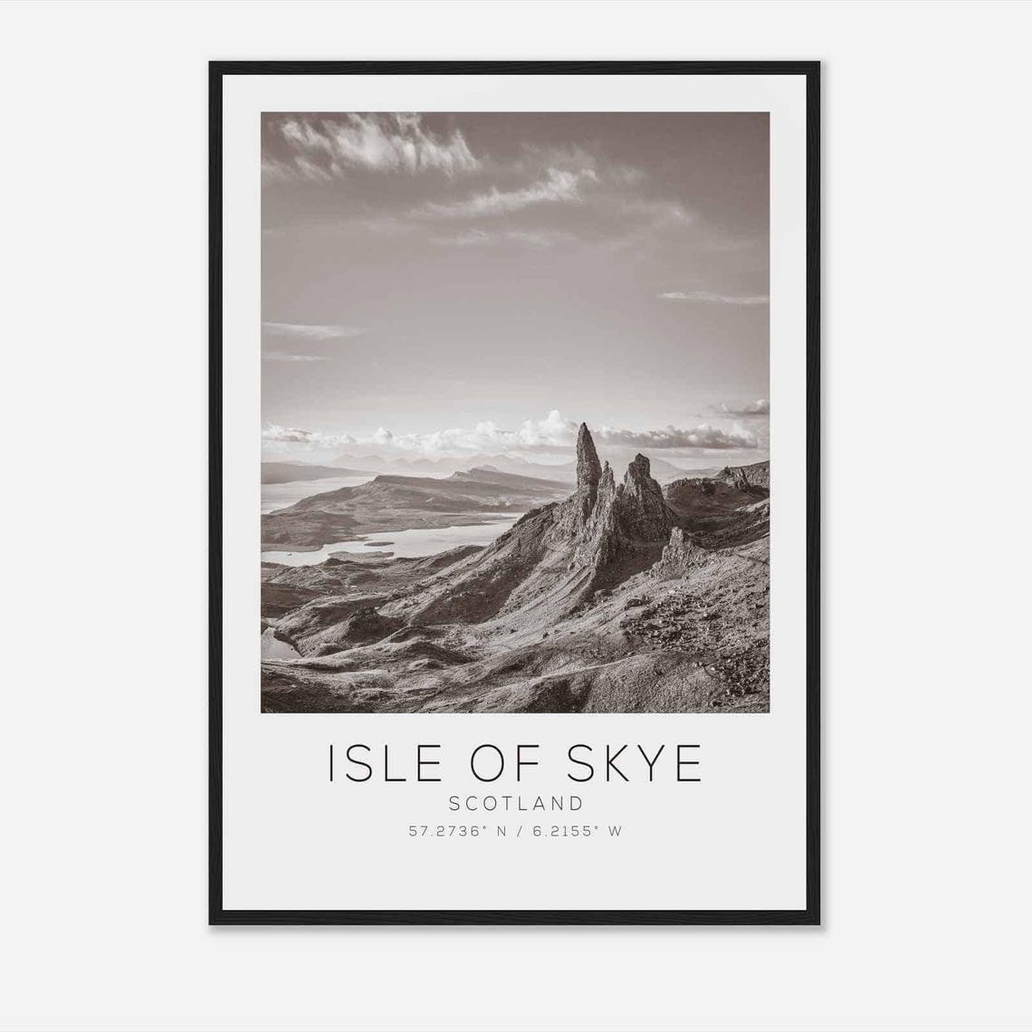 Isle Of Skye Scotland Travel Photo Poster Bw Isle Of Skye Travel Print Minimalist Travel Poster Print