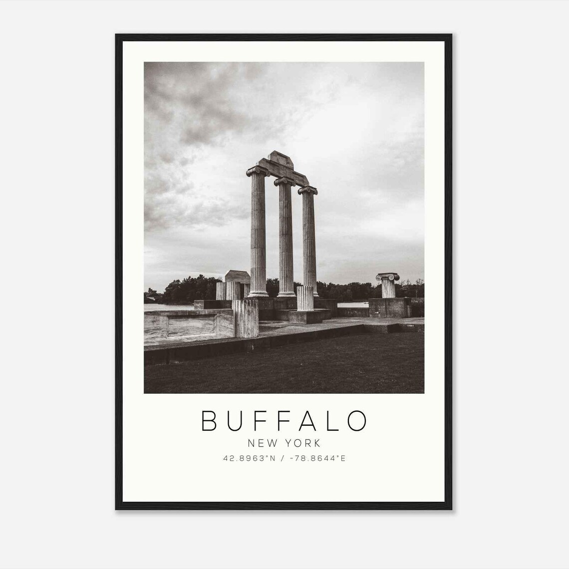 Buffalo New York Photo Travel Poster Buffalo New York Travel Print Minimalist Travel Print Ds3