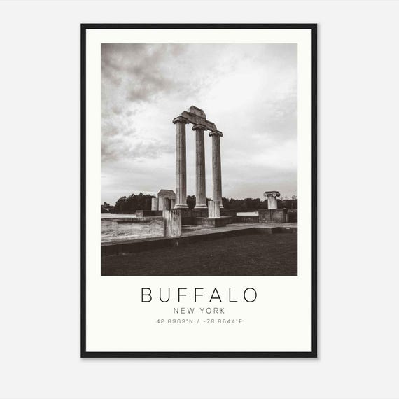 Buffalo New York Photo Travel Poster Buffalo New York Travel Print Minimalist Travel Print Ds3