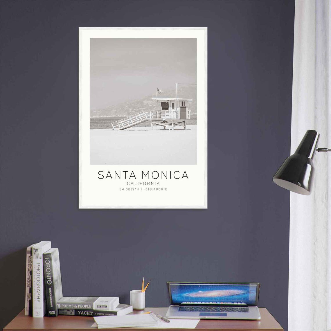 Santa Monica California Photo Travel Poster Santa Monica Travel Print Minimalist Travel Print - Image 3