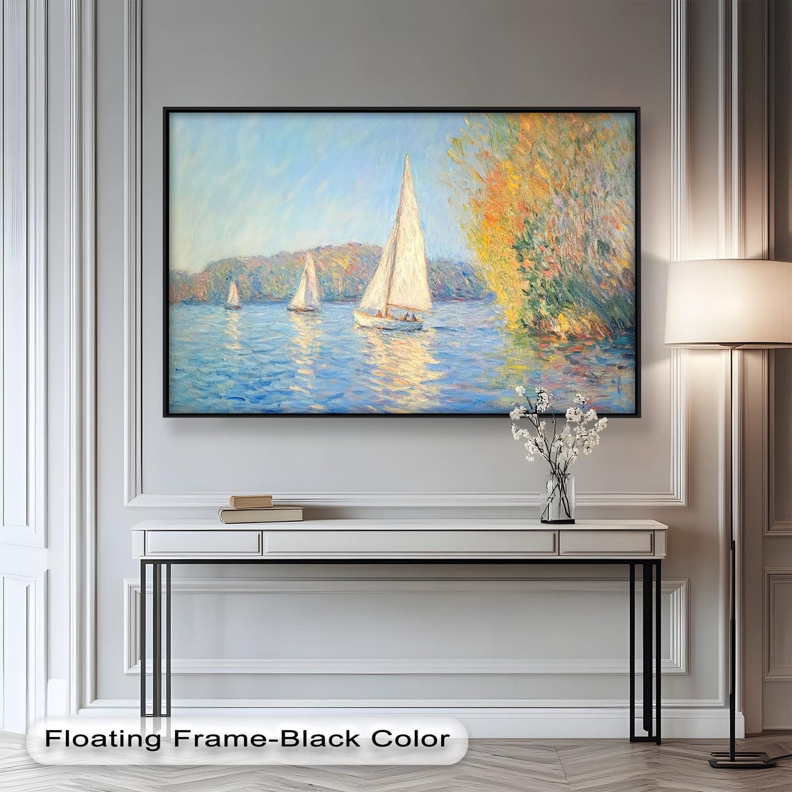Sailboats On Serene Water, Impressionist Seascape - Image 2