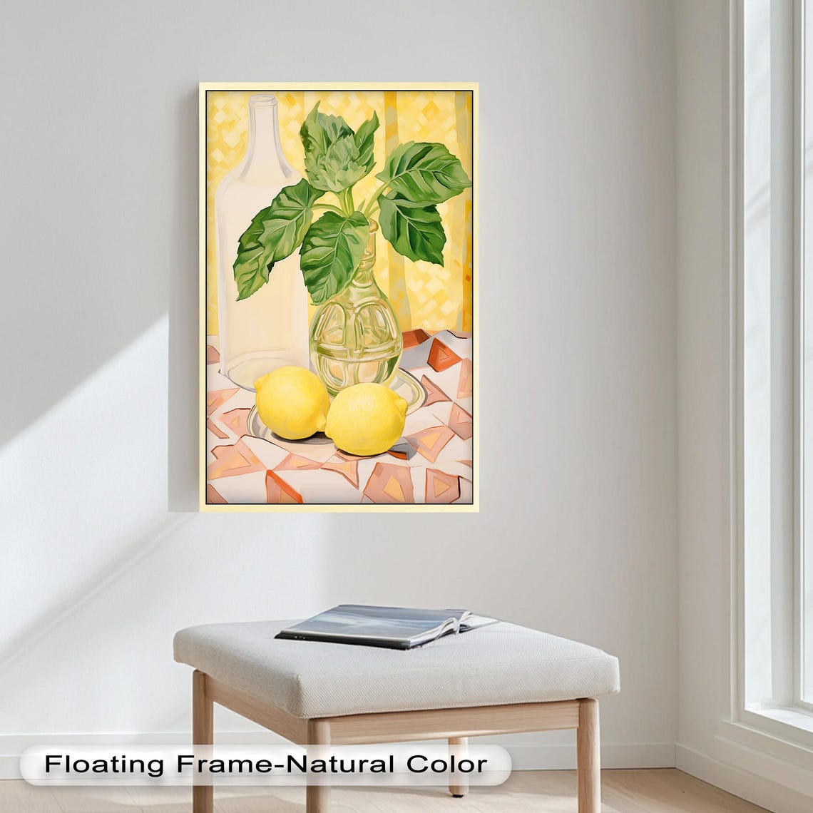 Lemon Still Life Art Print, Modern Kitchen Decor - Image 3