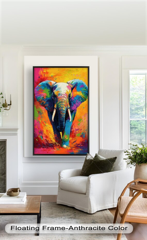 Colorful Elephant, Bohemian Animal Decor