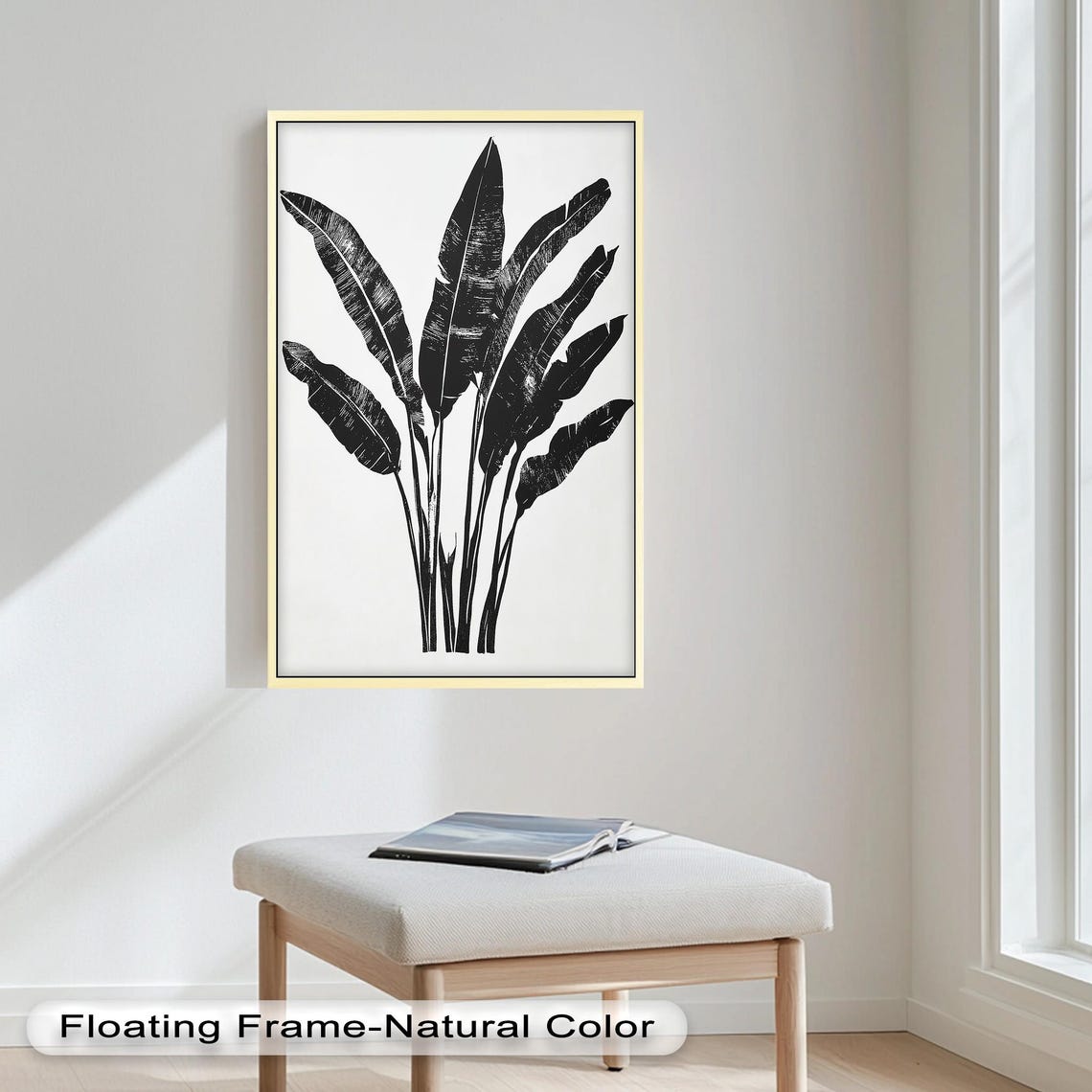 Black Banana Leaf, Minimalist Botanical Art Print - Image 4
